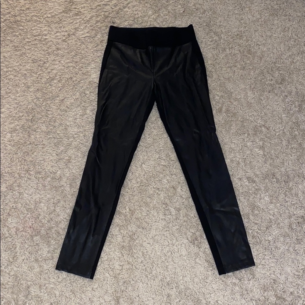 black leather fashion loft leggings